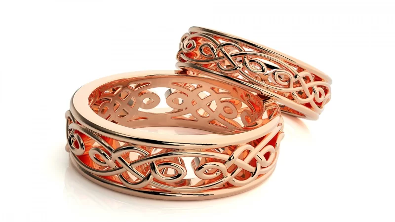 Verighete Luxurious Shaped Couple Aur 18k - Barcelona