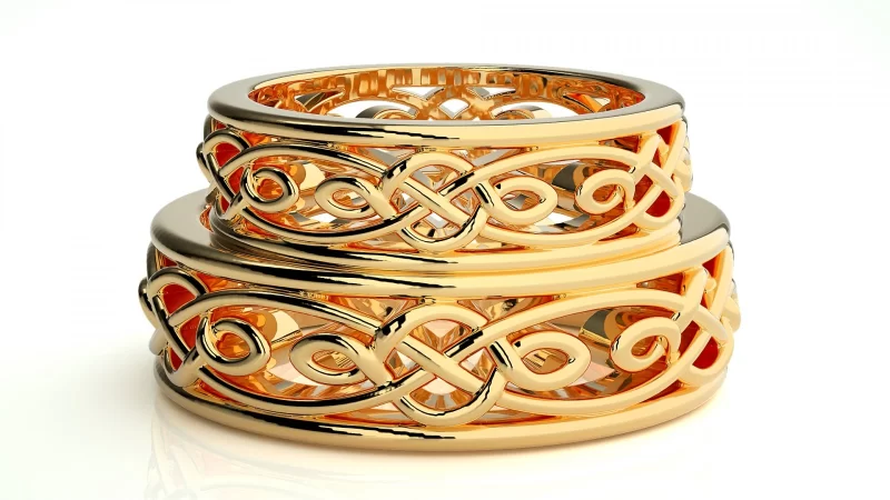 Verighete Luxurious Shaped Couple Aur 18k - Barcelona