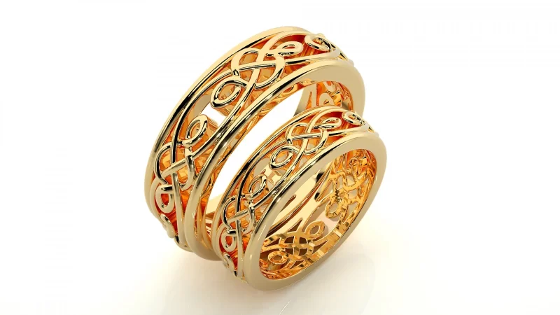 Verighete Luxurious Shaped Couple Aur 18k - Barcelona