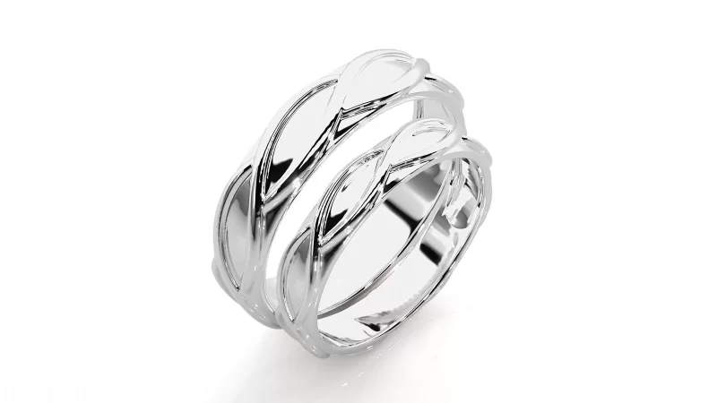 Verighete Couple Subtle Sculpt Aur 18k - Singapore