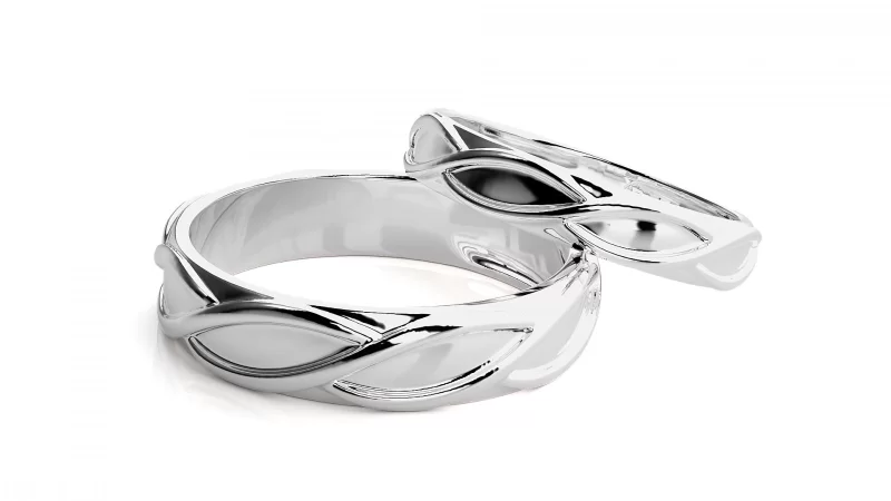 Verighete Couple Subtle Sculpt Aur 18k - Singapore