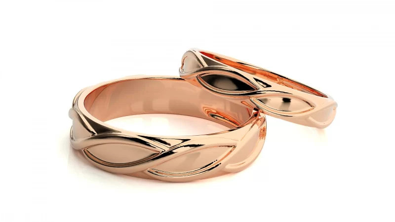 Verighete Couple Subtle Sculpt Aur 18k - Singapore