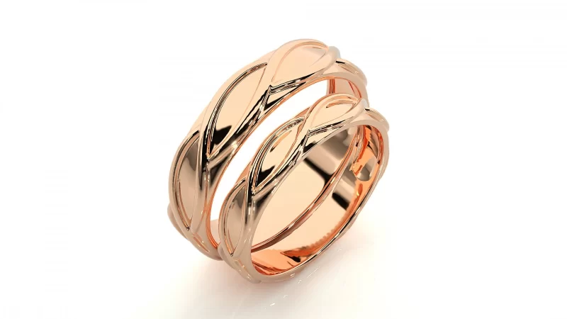 Verighete Couple Subtle Sculpt Aur 18k - Singapore