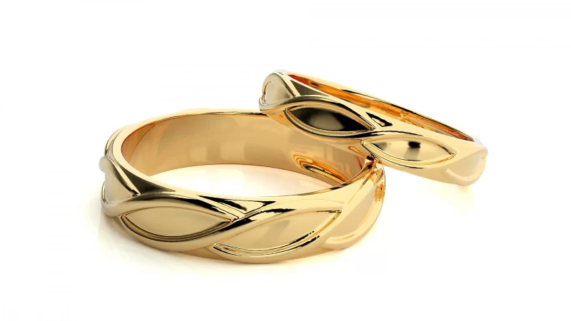 Verighete Couple Subtle Sculpt Aur 18k - Singapore