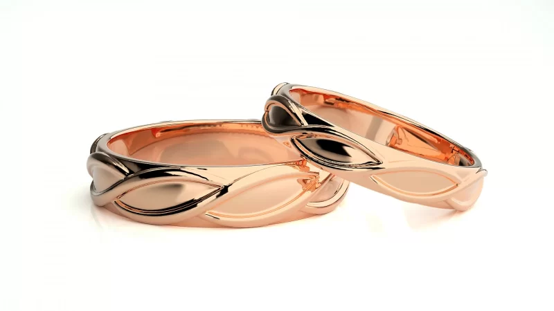 Verighete Couple Subtle Sculpt Aur 18k - Singapore