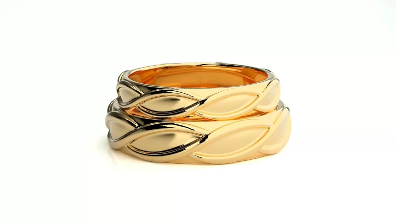Verighete Couple Subtle Sculpt Aur 18k - Singapore