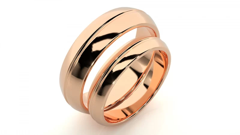 Verighete Cuplu Balanced Plain Aur 18k - Naples