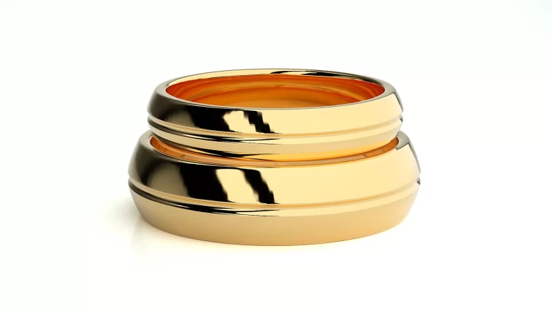 Verighete Cuplu Balanced Plain Aur 18k - Naples