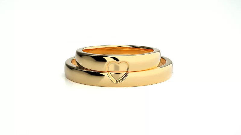Verighete Cuplu Cherished Love Plain Aur 18k - Biarritz