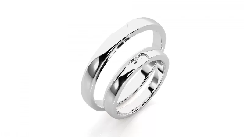 Verighete Cuplu Cherished Love Plain Aur 18k - Biarritz