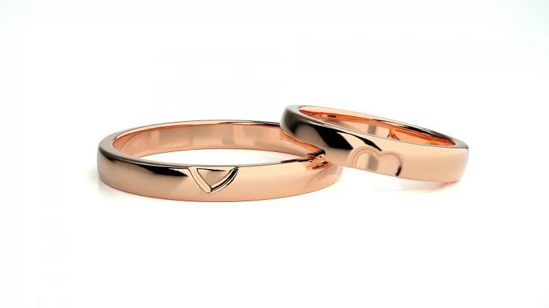 Verighete Cuplu Cherished Love Plain Aur 18k - Biarritz