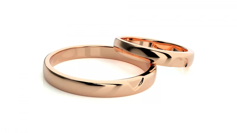 Verighete Cuplu Cherished Love Plain Aur 18k - Biarritz