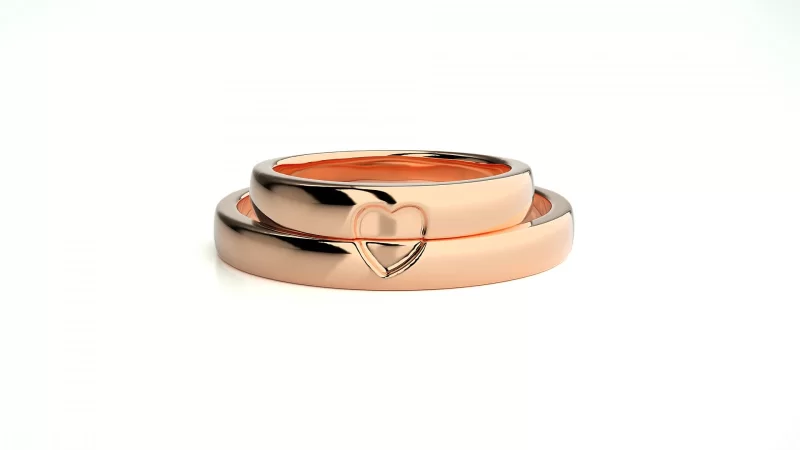 Verighete Cuplu Cherished Love Plain Aur 18k - Biarritz