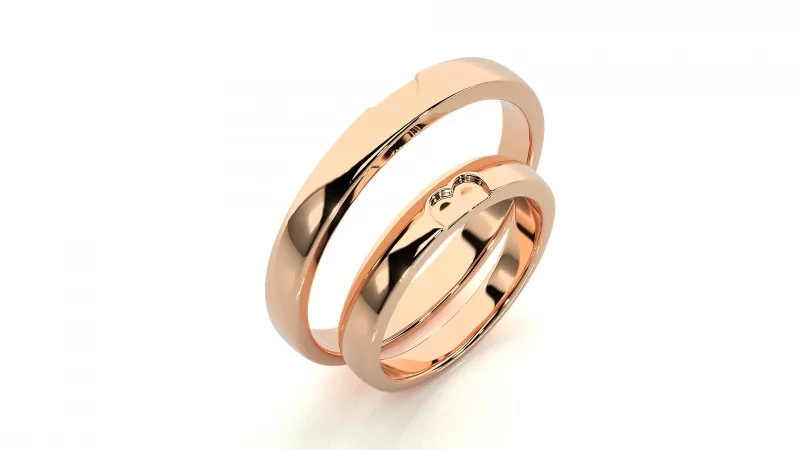 Verighete Cuplu Cherished Love Plain Aur 18k - Biarritz