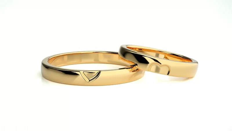 Verighete Cuplu Cherished Love Plain Aur 18k - Biarritz