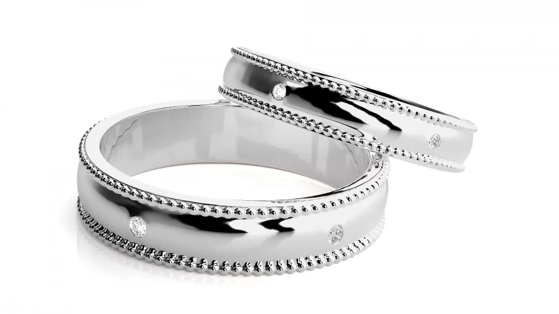 Verighete Couple Passionate Love Aur 18k Genuine Diamonds - Marseille
