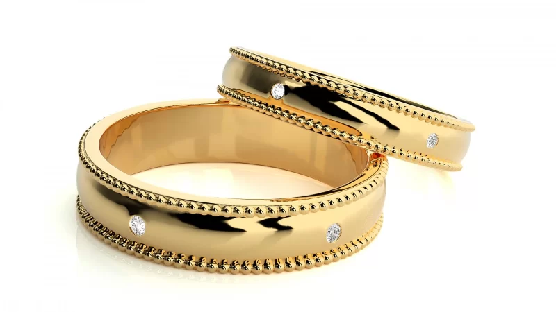 Verighete Couple Passionate Love Aur 18k Genuine Diamonds - Marseille