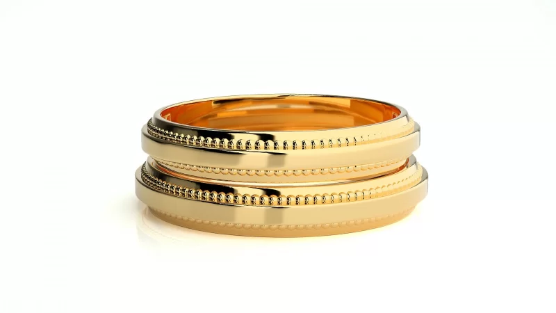 Verighete Cuplu Serene Minimalist Plain Aur 18k - Padova