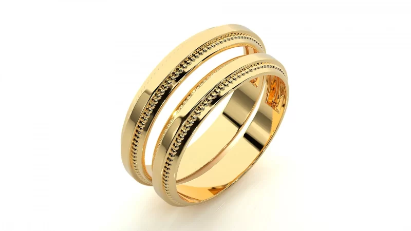 Verighete Cuplu Serene Minimalist Plain Aur 18k - Padova