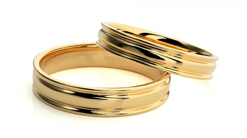 Verighete Cuplu Stylish Minimalist Plain Aur 18k - Monticello