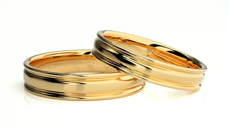 Verighete Cuplu Stylish Minimalist Plain Aur 18k - Monticello