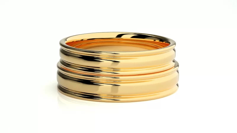 Verighete Cuplu Stylish Minimalist Plain Aur 18k - Monticello