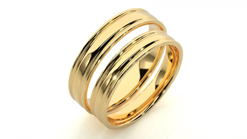 Verighete Cuplu Stylish Minimalist Plain Aur 18k - Monticello