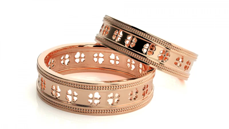 Verighete Cuplu Faith Four-leaf Clover Aur 18k - Belfast