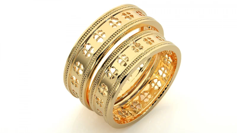 Verighete Cuplu Faith Four-leaf Clover Aur 18k - Belfast