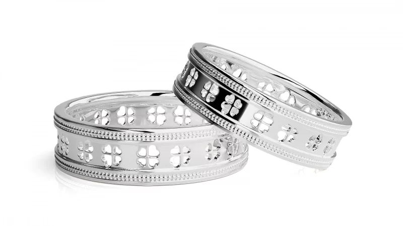 Verighete Cuplu Faith Four-leaf Clover Aur 18k - Belfast