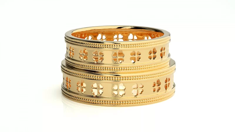 Verighete Cuplu Faith Four-leaf Clover Aur 18k - Belfast