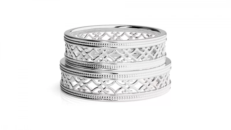 Verighete Cuplu Amazing Ornated Aur 18k - Alger