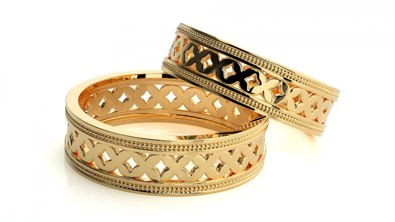 Verighete Cuplu Enchanting Carved Aur 18k - Casablanca