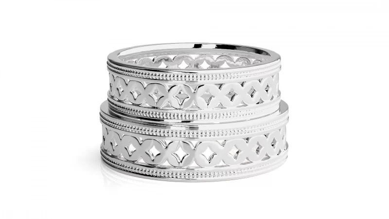 Verighete Cuplu Enchanting Carved Aur 18k - Casablanca