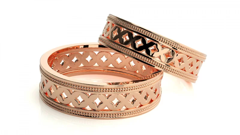 Verighete Cuplu Enchanting Carved Aur 18k - Casablanca