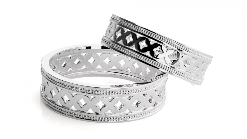 Verighete Cuplu Enchanting Carved Aur 18k - Casablanca