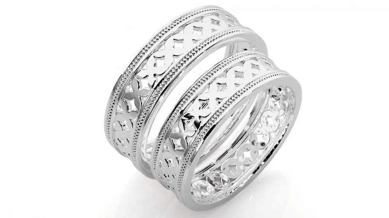 Verighete Cuplu Enchanting Carved Aur 18k - Casablanca
