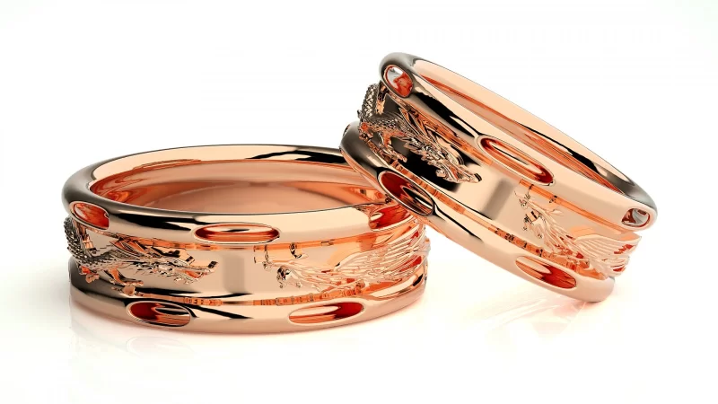 Verighete Couple Outstanding Details Aur 18k - Singapore