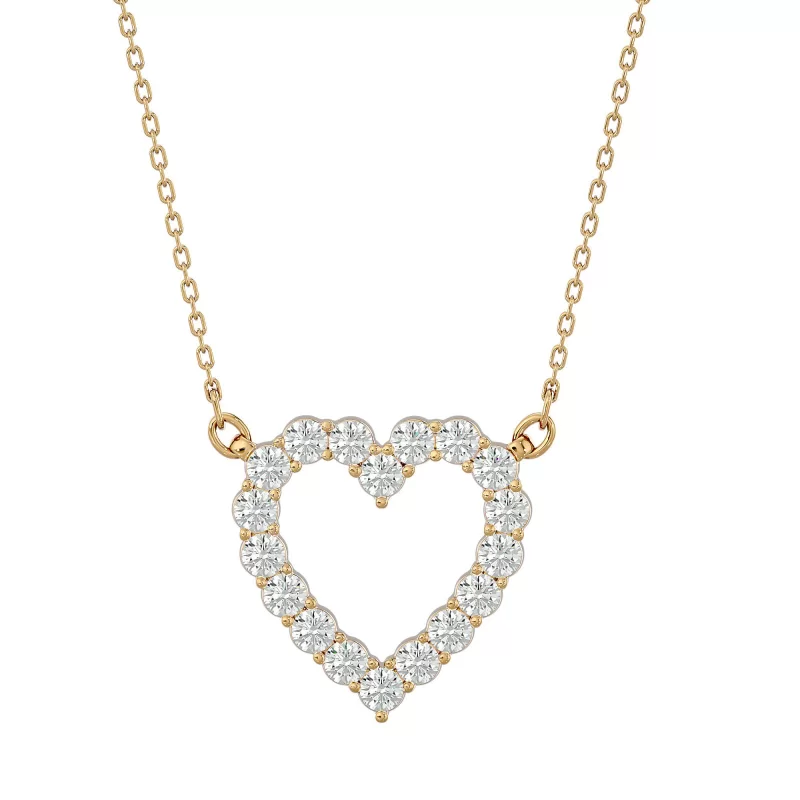 Pandantiv Aur 18k Subtle Heart Design Real Diamonds - Cleopatra