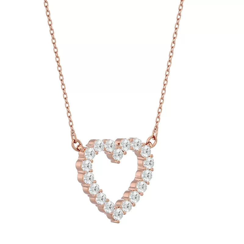Pandantiv Aur 18k Subtle Heart Design Real Diamonds - Cleopatra