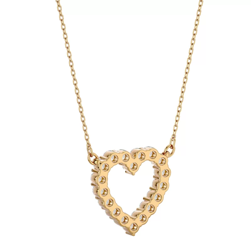 Pandantiv Aur 18k Subtle Heart Design Real Diamonds - Cleopatra