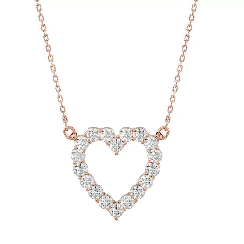 Pandantiv Aur 18k Subtle Heart Design Real Diamonds - Cleopatra