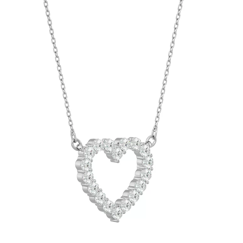Pandantiv Aur 18k Subtle Heart Design Real Diamonds - Cleopatra