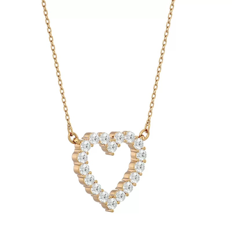 Pandantiv Aur 18k Subtle Heart Design Real Diamonds - Cleopatra
