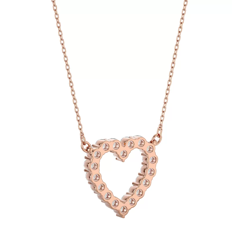 Pandantiv Aur 18k Subtle Heart Design Real Diamonds - Cleopatra