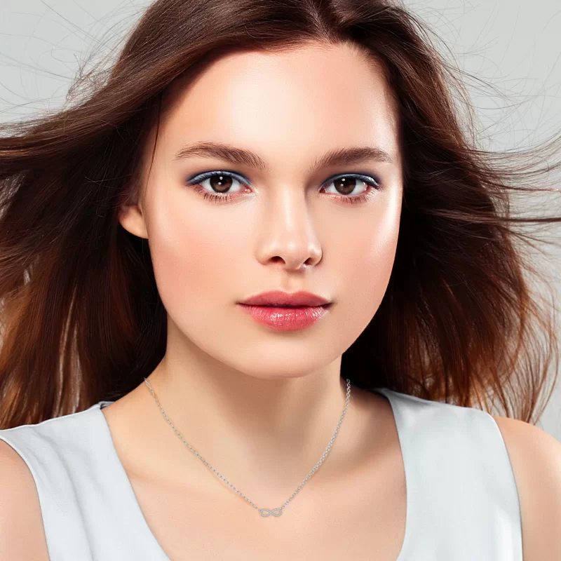Pandantiv Aur 18k Elegant Infinity-shaped Real Diamonds - Fiona