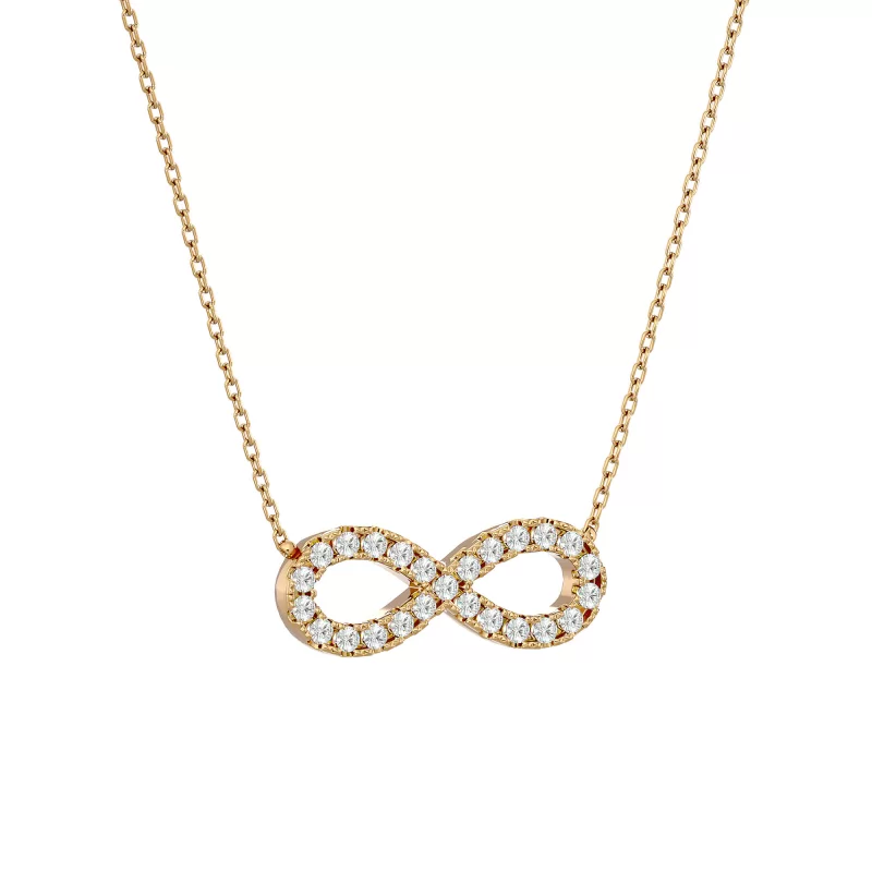Pandantiv Aur 18k Elegant Infinity-shaped Real Diamonds - Fiona