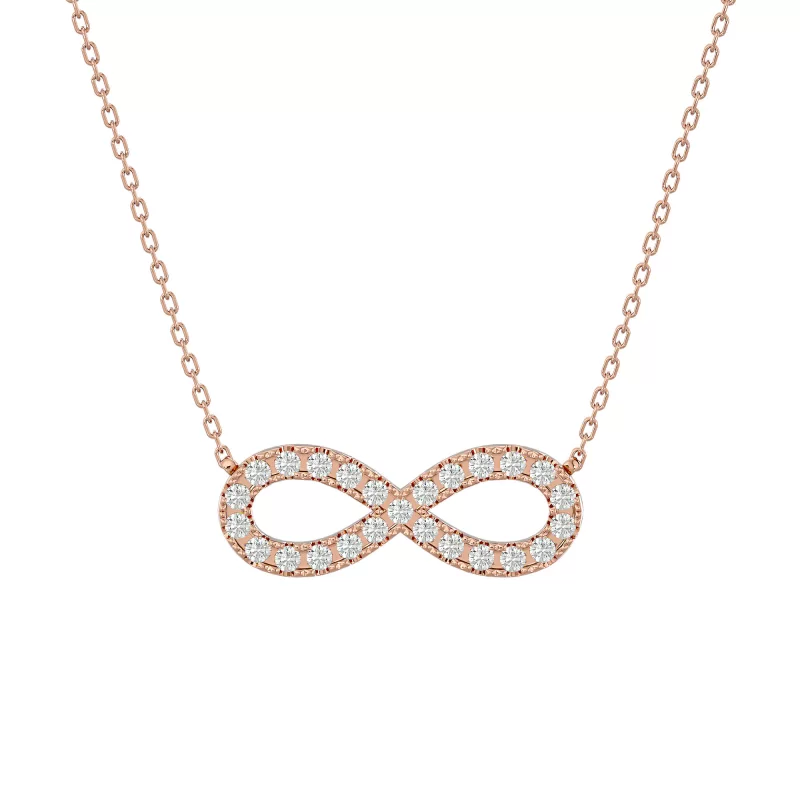 Pandantiv Aur 18k Elegant Infinity-shaped Real Diamonds - Fiona