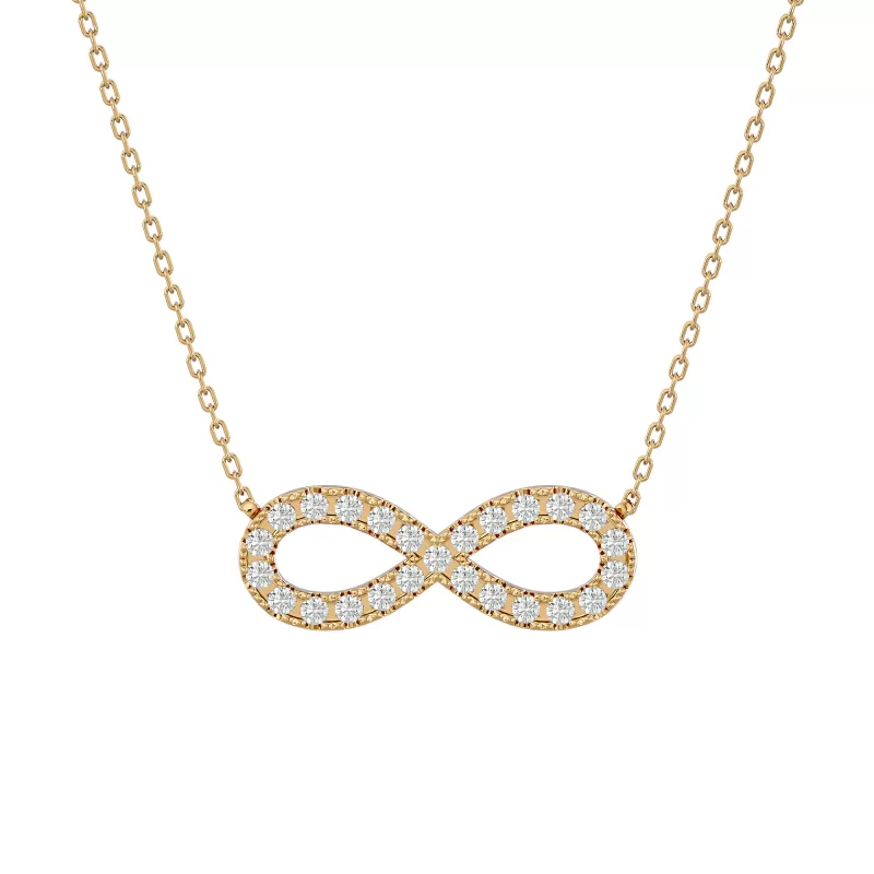 Pandantiv Aur 18k Elegant Infinity-shaped Real Diamonds - Fiona