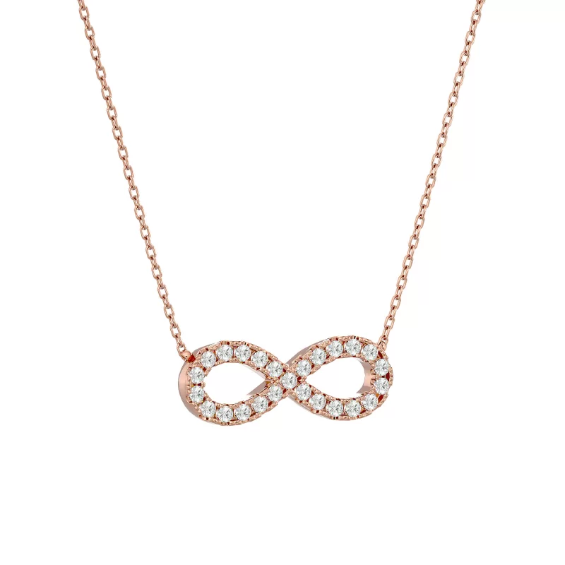 Pandantiv Aur 18k Elegant Infinity-shaped Real Diamonds - Fiona